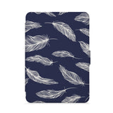 front view of personalized kindle paperwhite case with Feather design - swap