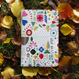 personalized RFID blocking passport travel wallet with Geometric Floral Patterns design on maple leafs