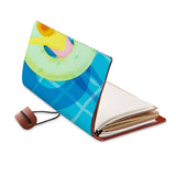 opened view of midori style traveler's notebook with Beach design