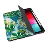 personalized iPad case with pencil holder and Tropical Leaves design - swap
