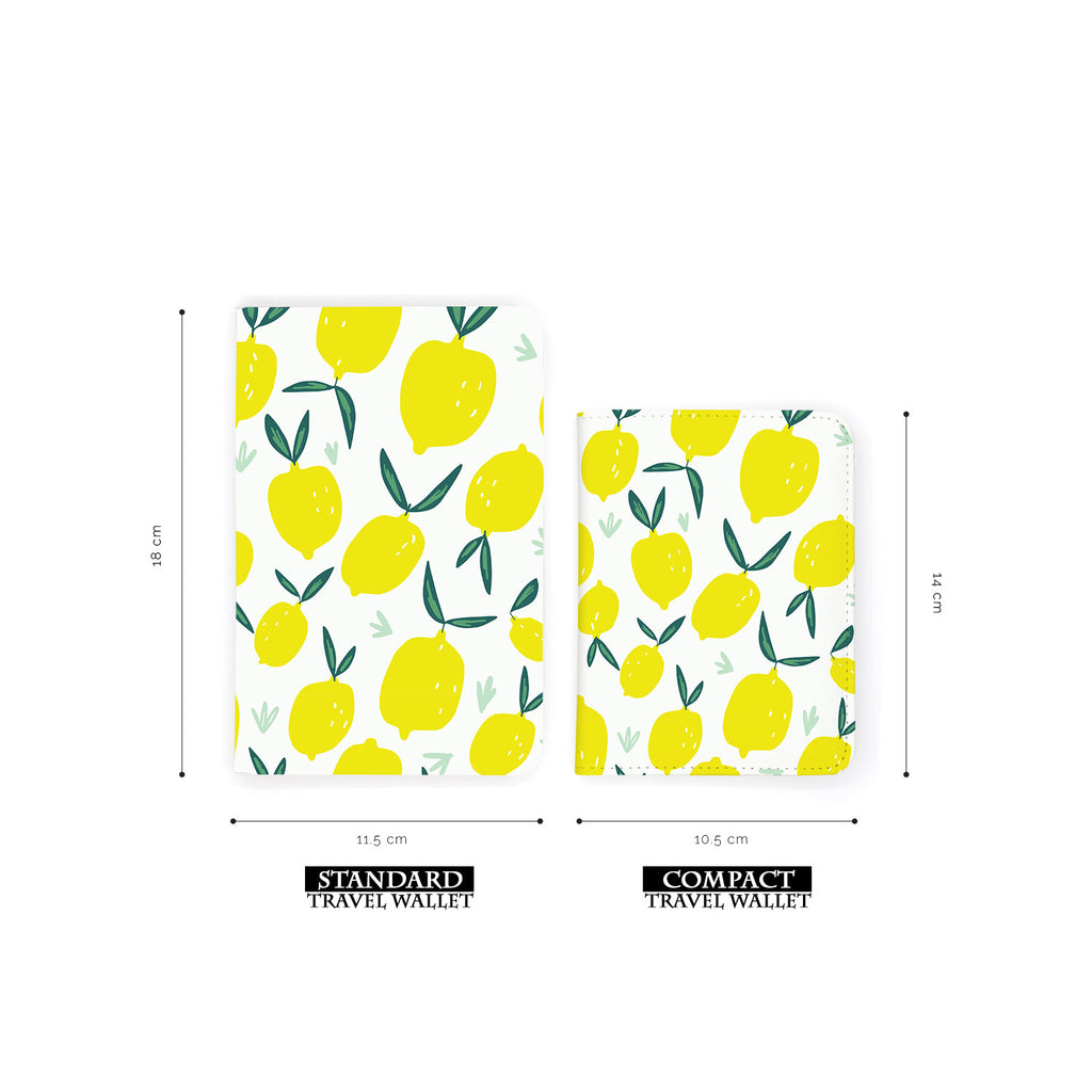 comparison of two sizes of personalized RFID blocking passport travel wallet with Summer Market design