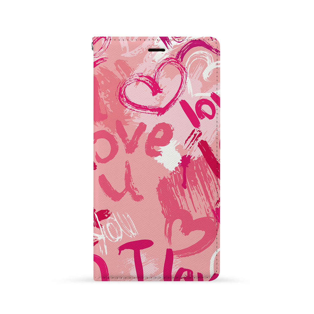 Front Side of Personalized iPhone Wallet Case with Love design