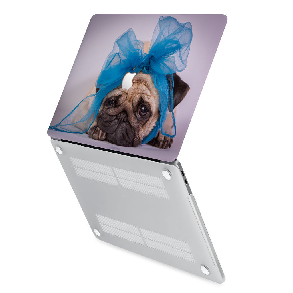 hardshell case with Dog design has rubberized feet that keeps your MacBook from sliding on smooth surfaces