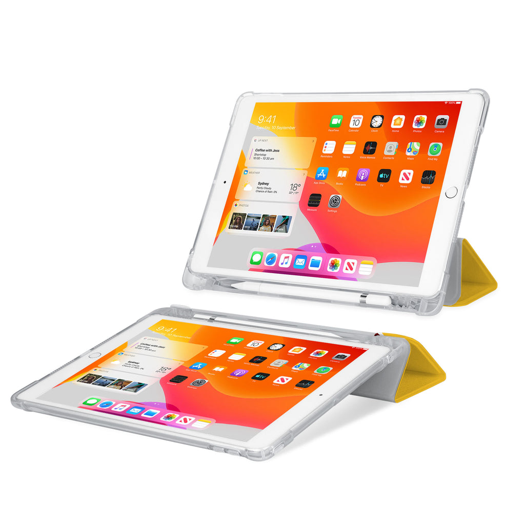 iPad SeeThru Casd with Cat Fun Design Rugged, reinforced cover converts to multi-angle typing/viewing stand