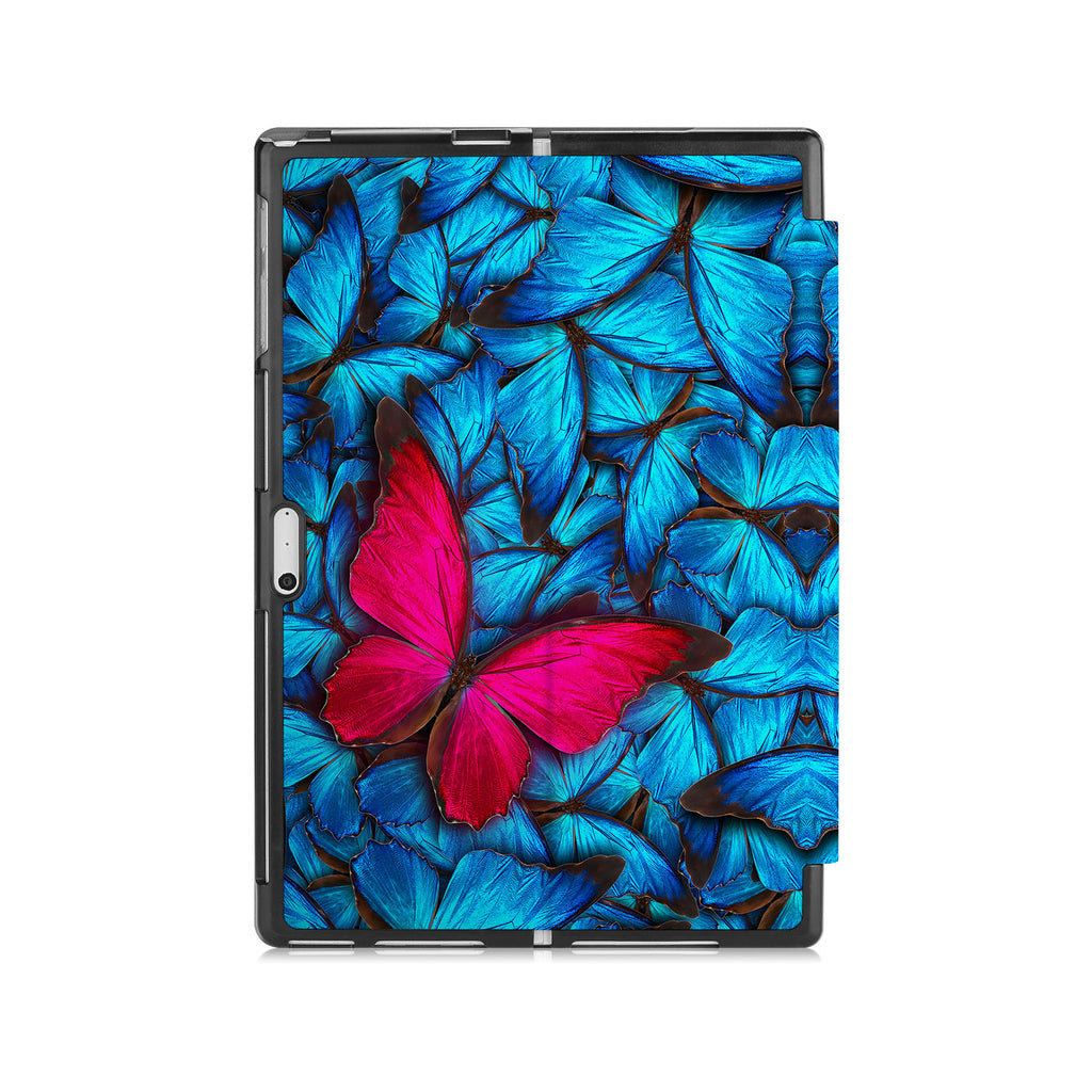 the back side of Personalized Microsoft Surface Pro and Go Case with Butterfly design