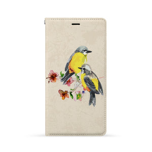 Front Side of Personalized iPhone Wallet Case with Birds design
