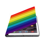 Auto wake and sleep function of the personalized iPad folio case with Rainbow design 