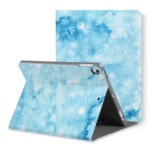 The back view of personalized iPad folio case with Winter design - swap