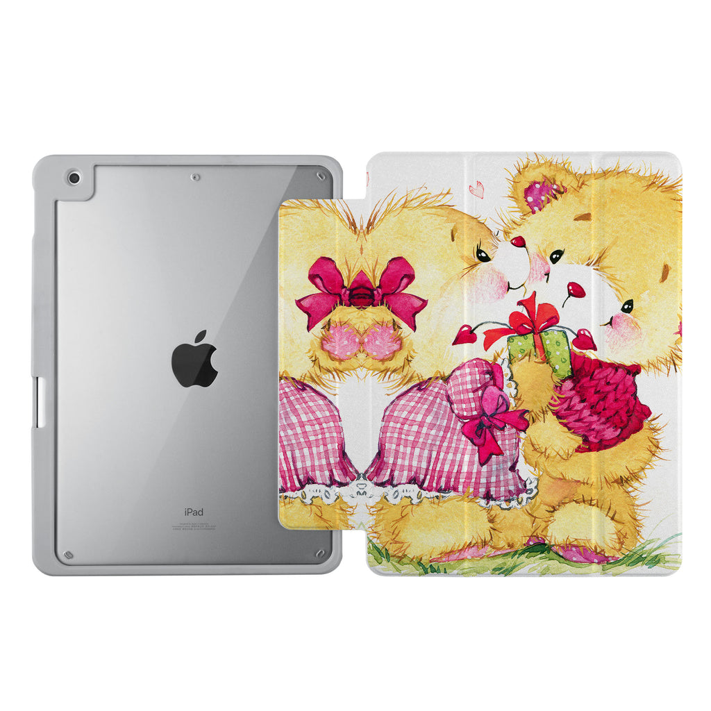 Vista Case iPad Premium Case with Bear Design uses Soft silicone on all sides to protect the body from strong impact.