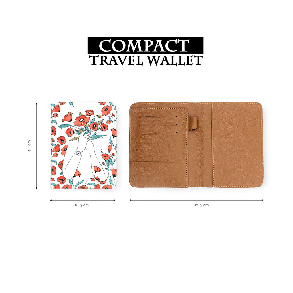 compact size of personalized RFID blocking passport travel wallet with Flower Girl design