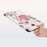 a hand is holding the Personalized Samsung Galaxy Tab Case with Flamingo design