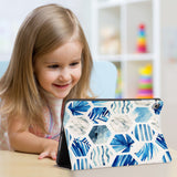 Enjoy the videos or books on a movie stand mode with the personalized iPad folio case with Geometric Flower design