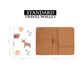 standard size of personalized RFID blocking passport travel wallet with Woodland Animals design