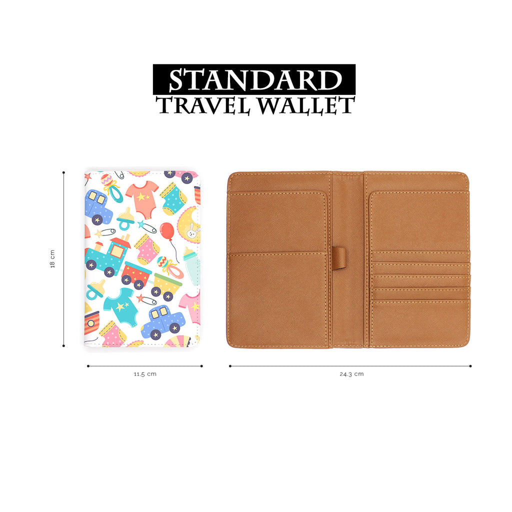 standard size of personalized RFID blocking passport travel wallet with Hello Baby design