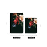 comparison of two sizes of personalized RFID blocking passport travel wallet with Flowers design