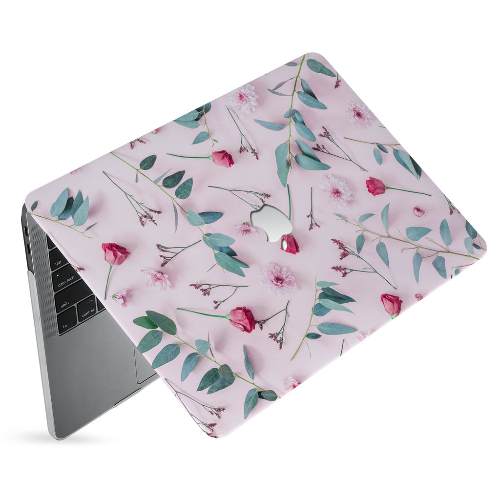 hardshell case with Flat Flower 2 design has matte finish resists scratches