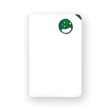 front view of personalized RFID blocking passport travel wallet with Cute Monster design