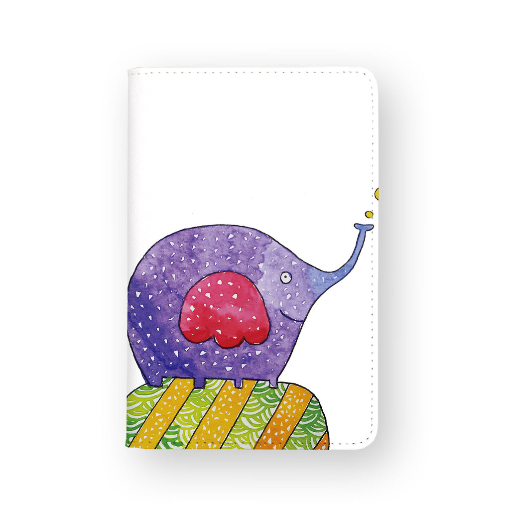 front view of personalized RFID blocking passport travel wallet with Forest Animals 01 Enjoyillustration design