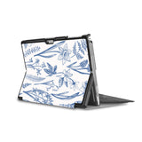 the back side of Personalized Microsoft Surface Pro and Go Case in Movie Stand View with Flower design - swap
