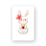front view of personalized RFID blocking passport travel wallet with Bunny design