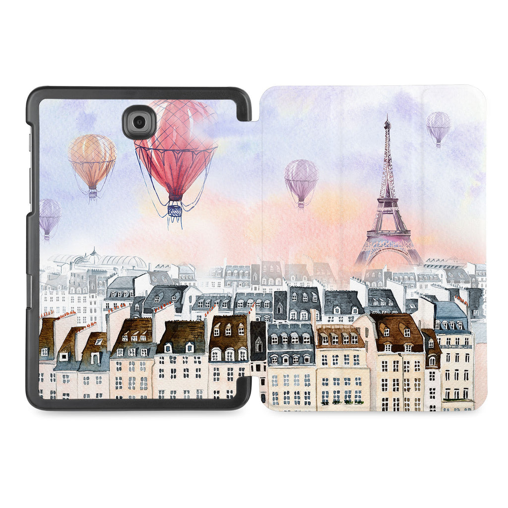 the whole printed area of Personalized Samsung Galaxy Tab Case with Travel design