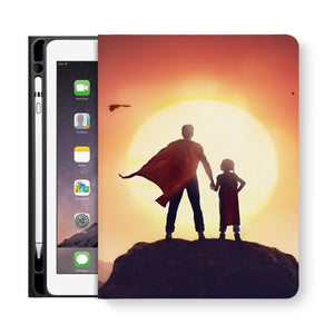 frontview of personalized iPad folio case with Father Day design
