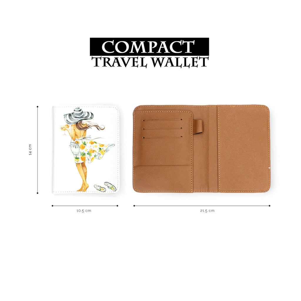 compact size of personalized RFID blocking passport travel wallet with Summer Time design