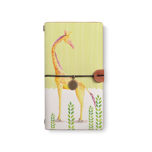 the front top view of midori style traveler's notebook with Cute Animal 2 design