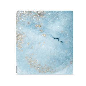 the Front View of Personalized Kindle Oasis Case with Marble Gold design - swap