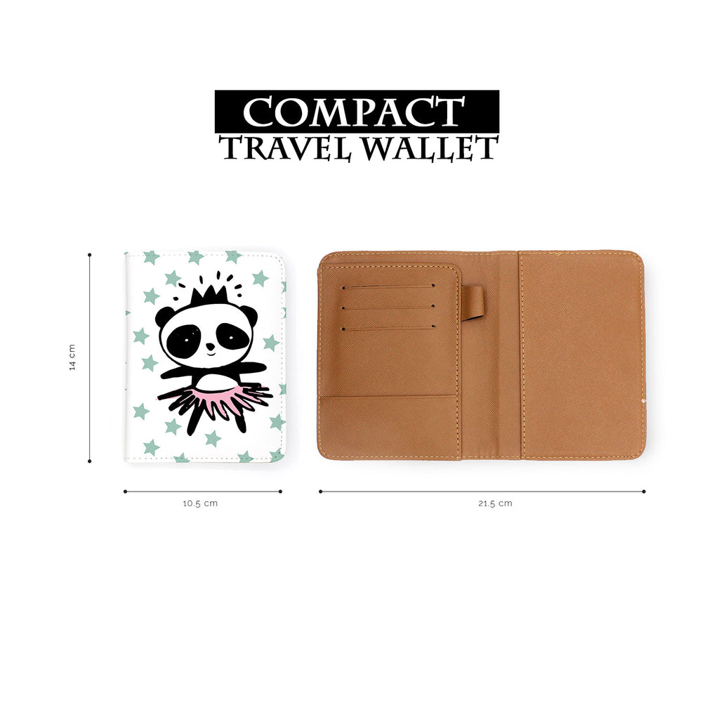compact size of personalized RFID blocking passport travel wallet with Pandas design