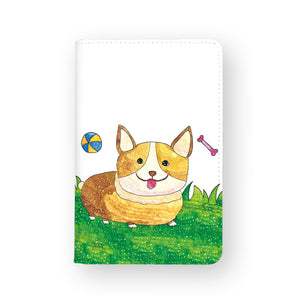 front view of personalized RFID blocking passport travel wallet with Forest Animals 02 Enjoyillustration design