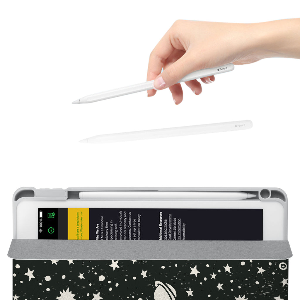 Vista Case iPad Premium Case with Space Design has an integrated holder for Apple Pencil so you never have to leave your extra tech behind. - swap