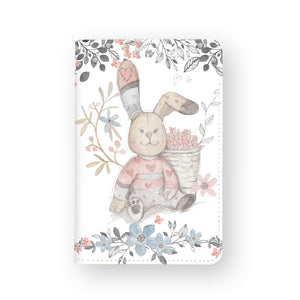 front view of personalized RFID blocking passport travel wallet with Fairy Rabbits design
