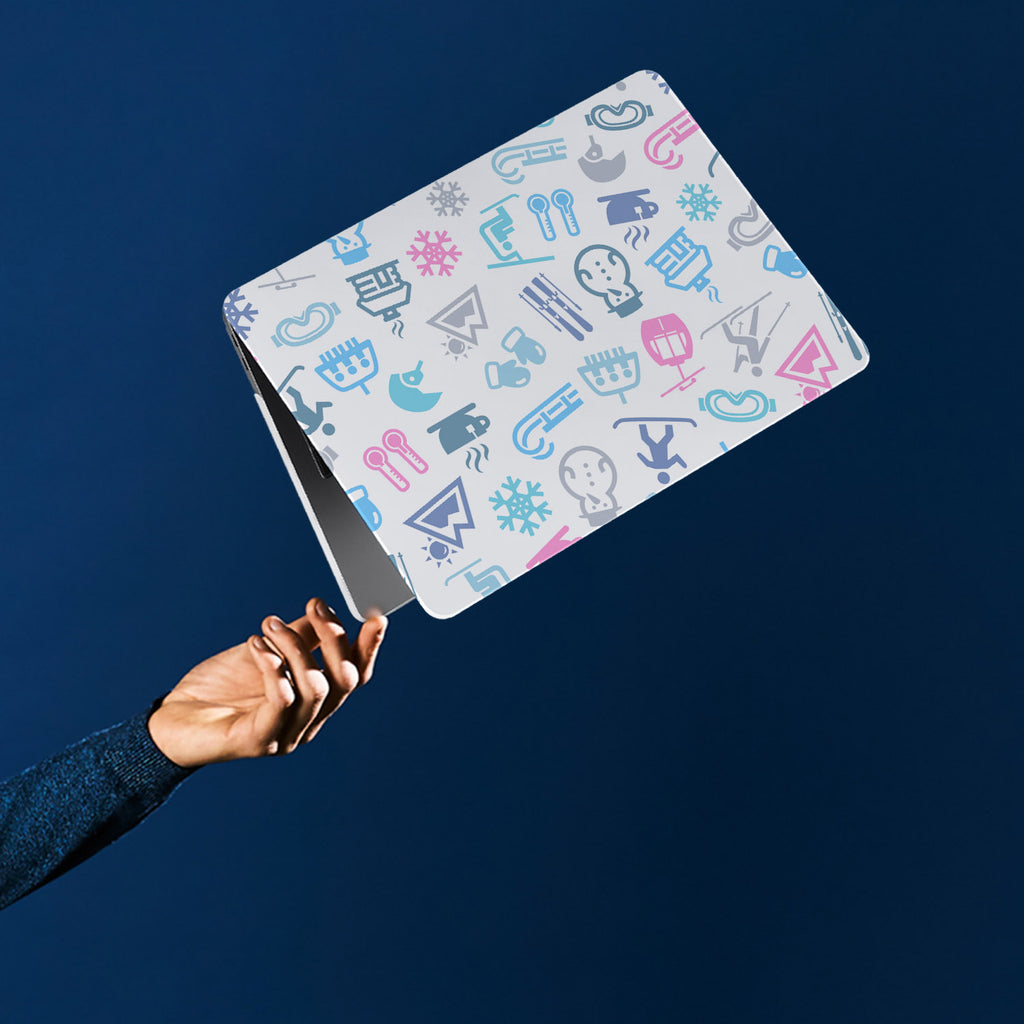 personalized microsoft laptop case features a lightweight two-piece design and Winter print