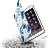 Drop protection from the personalized iPad folio case with Geometric Flower design 