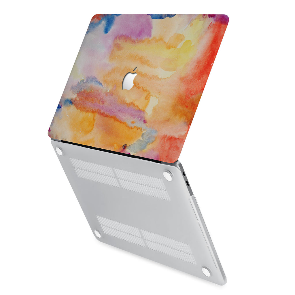 hardshell case with Splash design has rubberized feet that keeps your MacBook from sliding on smooth surfaces