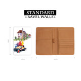 standard size of personalized RFID blocking passport travel wallet with Cities And Cars design