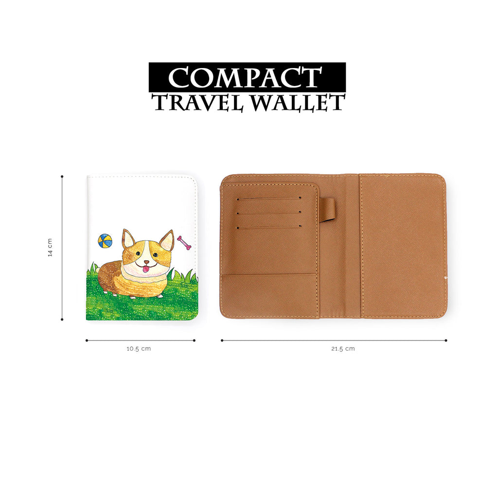 compact size of personalized RFID blocking passport travel wallet with Forest Animals 02 Enjoyillustration design