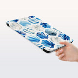 a hand is holding the Personalized Samsung Galaxy Tab Case with Geometric Flower design