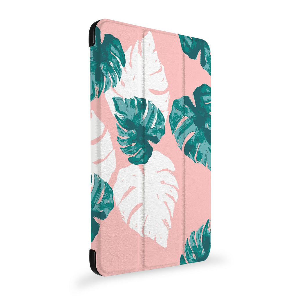 the side view of Personalized Samsung Galaxy Tab Case with Pink Flower 2 design