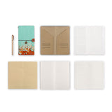 midori style traveler's notebook with Rusted Metal design, refills and accessories