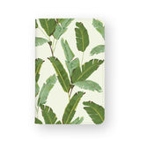 front view of personalized RFID blocking passport travel wallet with Green Leaves design