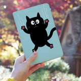 a girl holding personalized RFID blocking passport travel wallet with Cat Kitty design