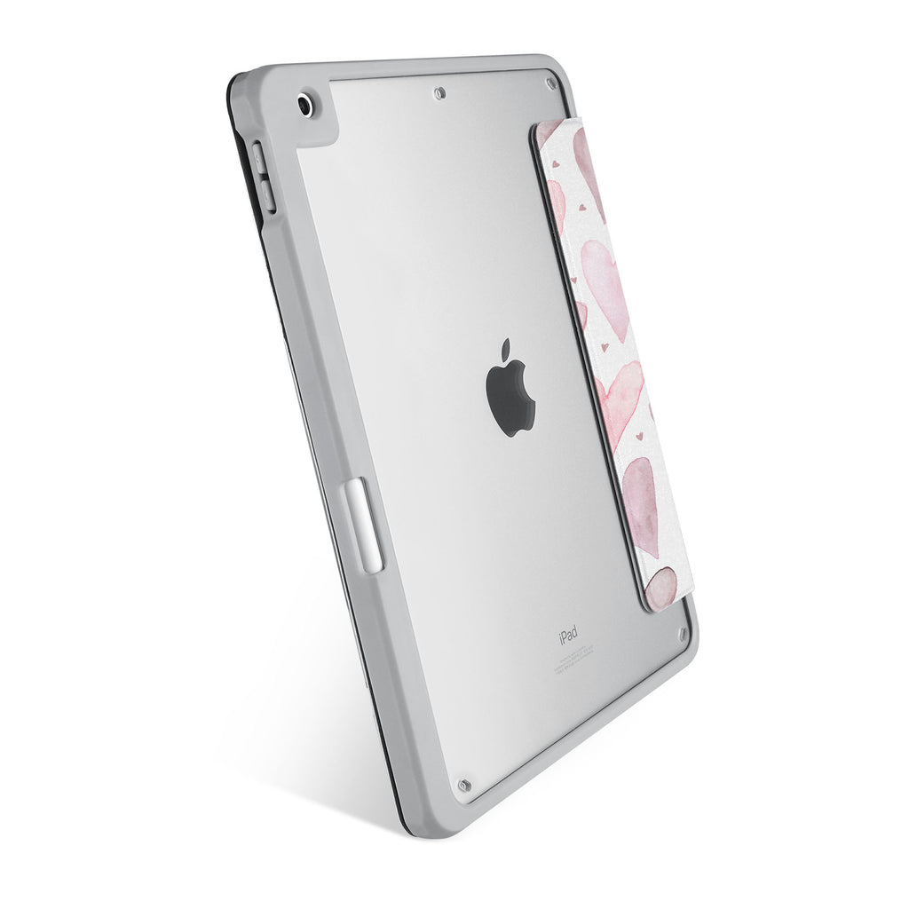 Vista Case iPad Premium Case with Love Design has HD Clear back case allowing asset tagging for the tablet in workplace environment.