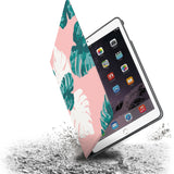 Drop protection from the personalized iPad folio case with Pink Flower 2 design 