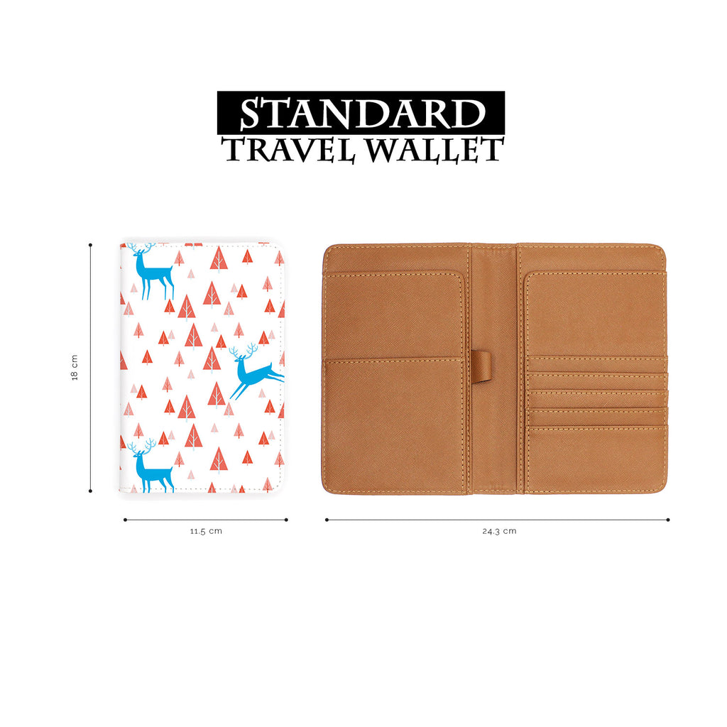 standard size of personalized RFID blocking passport travel wallet with Fox And Deer design