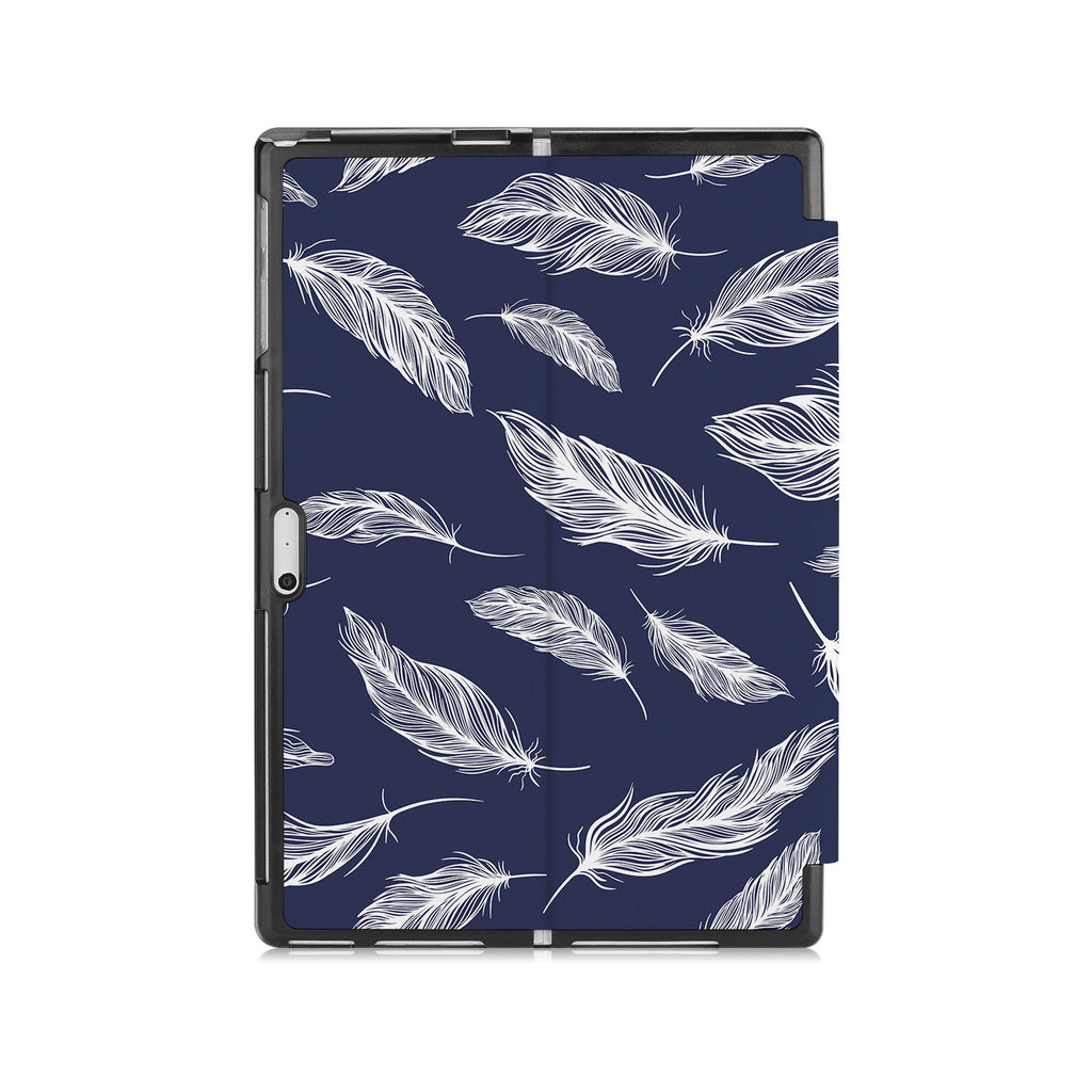 the back side of Personalized Microsoft Surface Pro and Go Case with Feather design