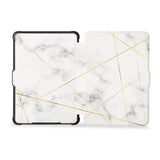 the whole front and back view of personalized kindle case paperwhite case with Marble 2020 design