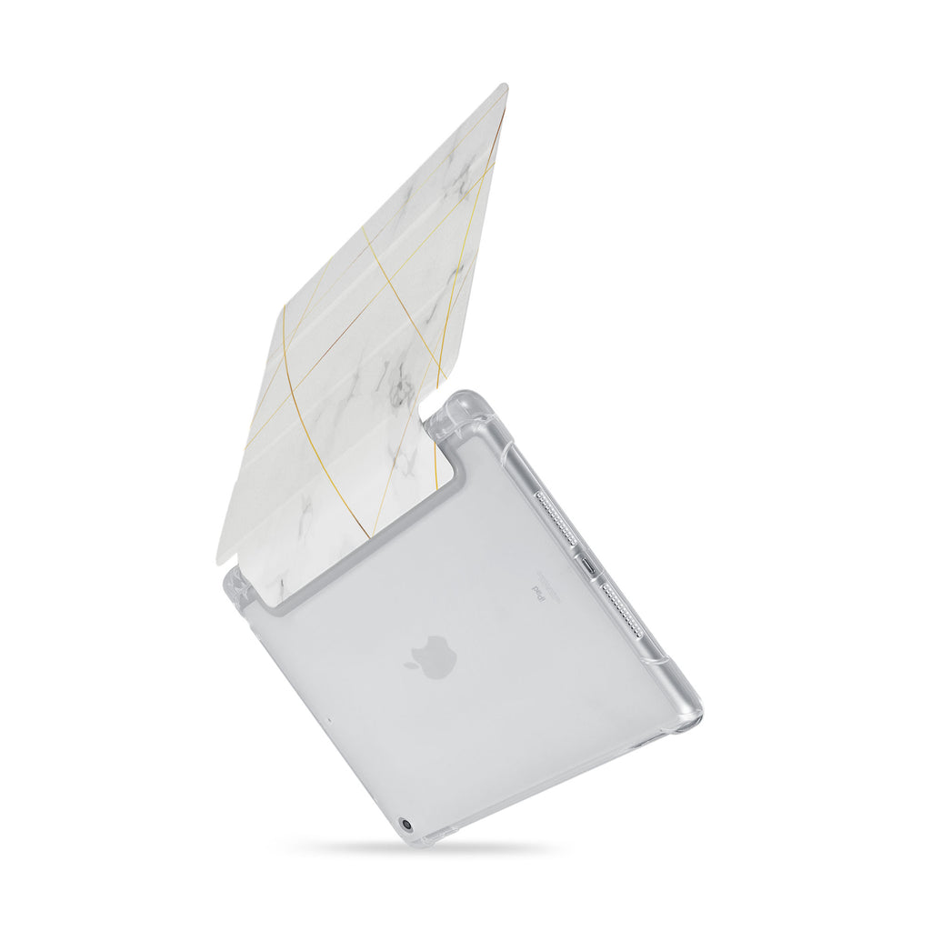 iPad SeeThru Casd with Marble 2020 Design  Drop-tested by 3rd party labs to ensure 4-feet drop protection