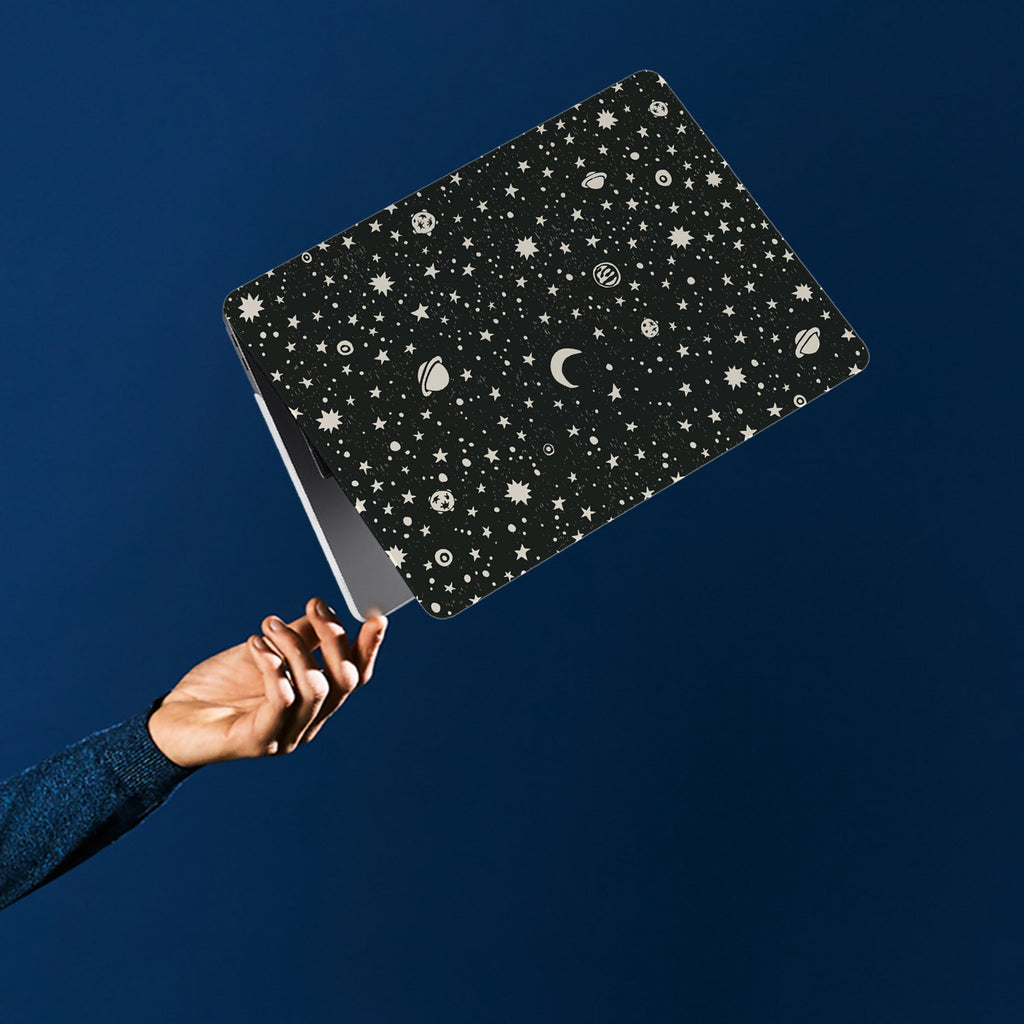 personalized microsoft laptop case features a lightweight two-piece design and Space print
